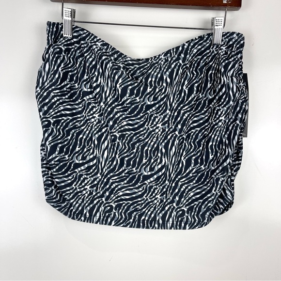 NEW Nicole Miller Skirt Swimsuit Bottom Black Zebra Print Women's Size XL - Picture 1 of 9